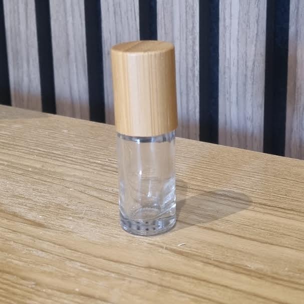 Clear Glass Roller with Bamboo Lid - 5ml
